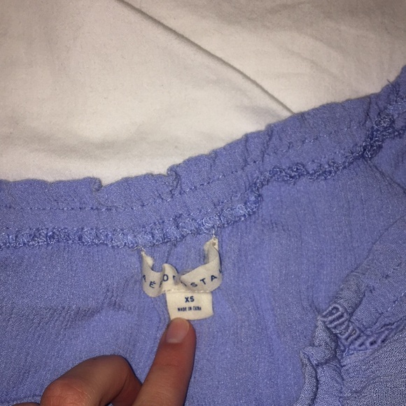 pastel blue off the shoulder top - Picture 3 of 3